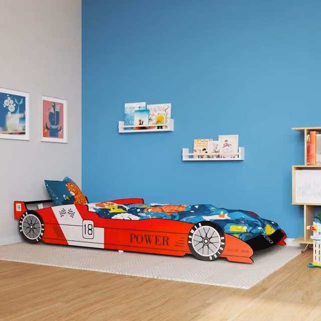 Letto Bimbo Auto da Corsa 90x200 cm Rosso 244464