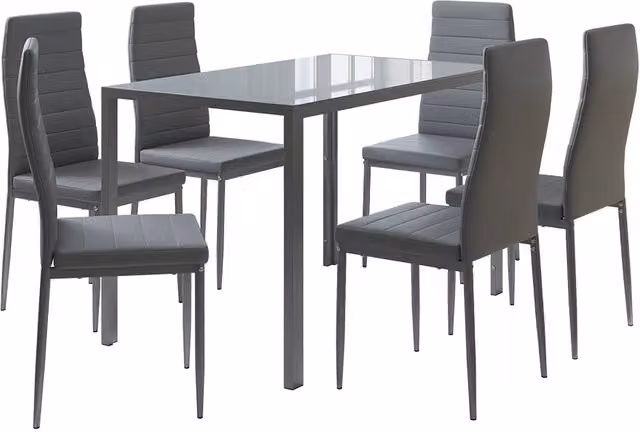 Set di tavoli da pranzo Grand Grigio 120 x 75 cm Set di 6 Vicco