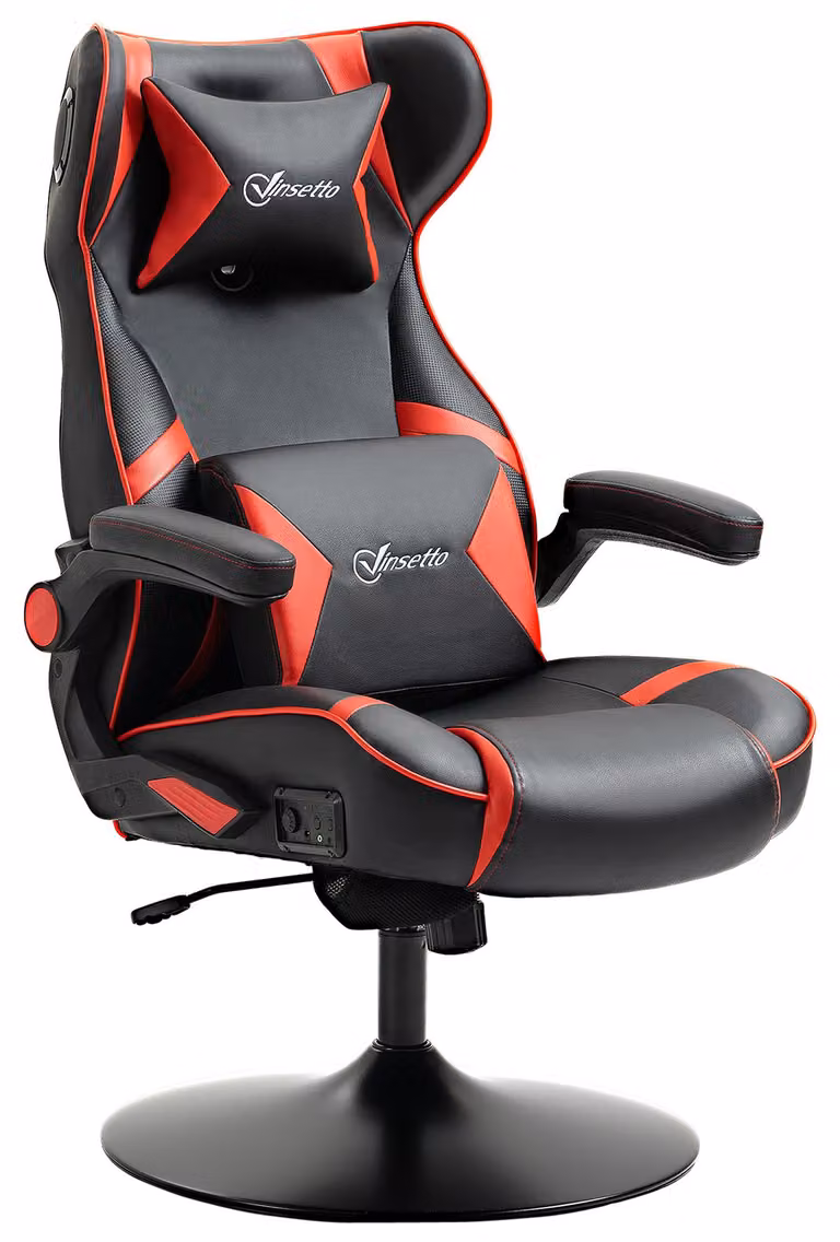 Vinsetto: poltrona da gaming con funzione oscillante, poltrona da gaming con altoparlanti, sedia da ufficio in ecopelle