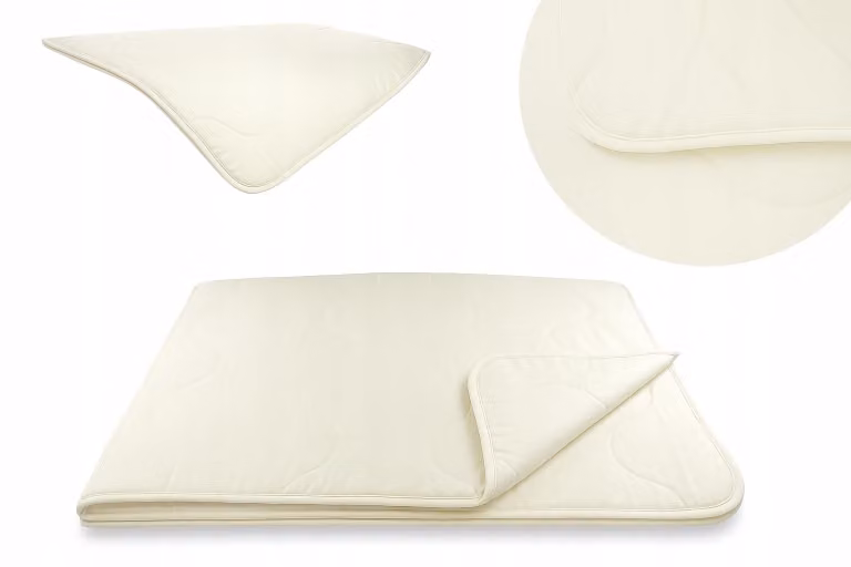 Copertura per letto 180x200 cm - Copertura estiva - Lana di pecora - Color ecru - 150 g/m² - Microfibra