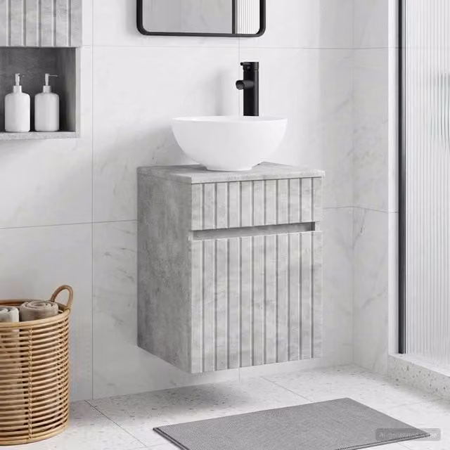 Mobile lavabo da parete Grigio Cemento 39 x 41 x 64,5 cm 890555
