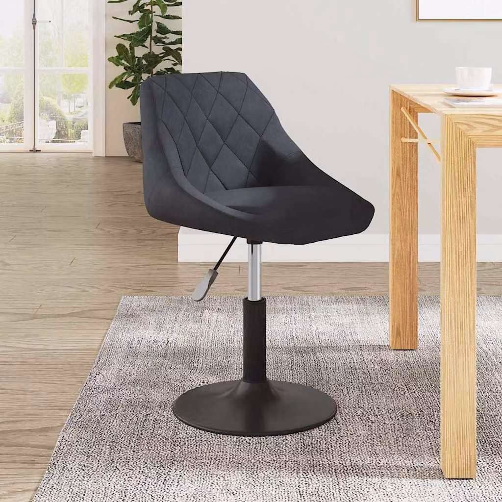 Sedia da pranzo girevole 360 gradi vidaXL in velluto grigio con design moderno e base geometrica