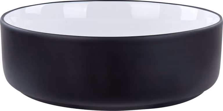 BELIANI Lavabo da bagno da appoggio in Vetroceramica nera lucida 36 cm rotondo stile moderno