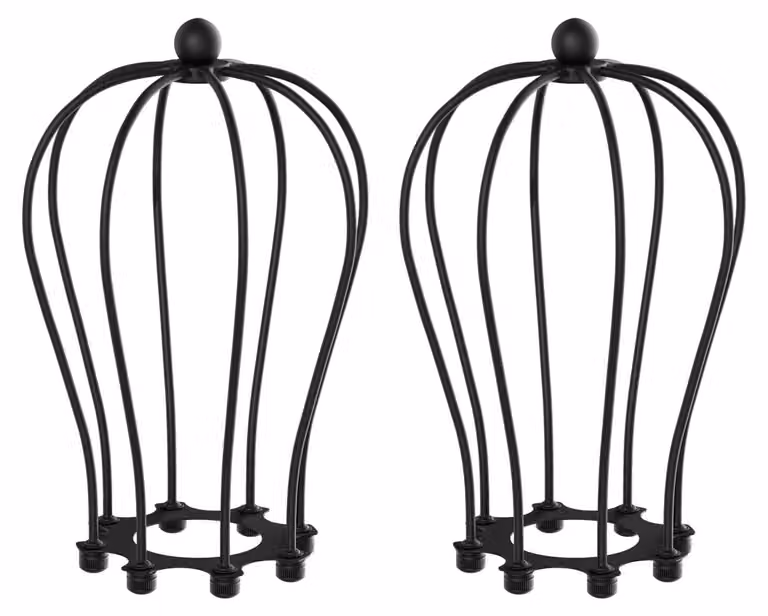 Solidchoice - Set di 2 paralumi in stile retrò, in metallo nero