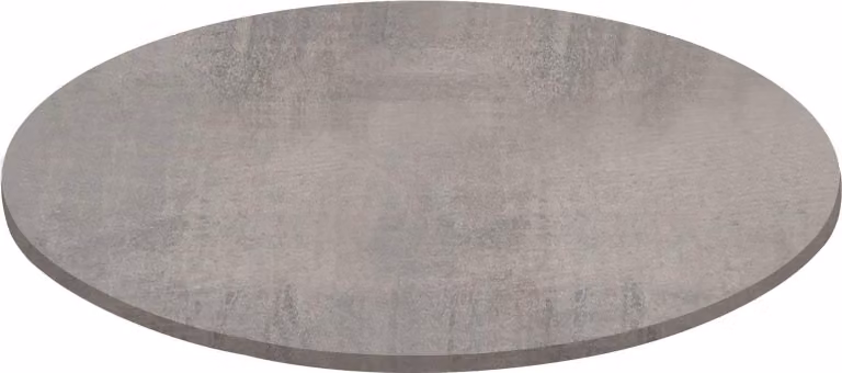 Milani Home - piano tavolo da pranzo rotondo 60 cm, cemento, HPL