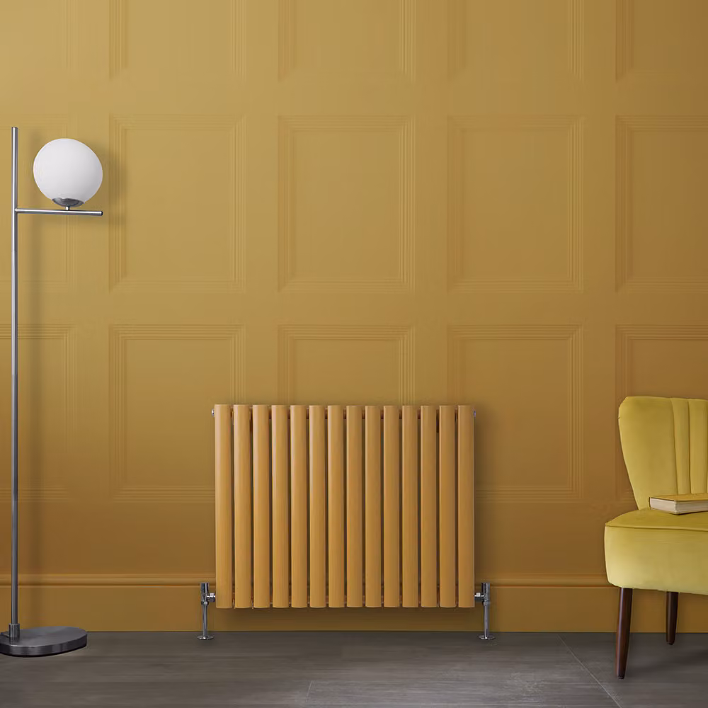 Radiatore di Design Orizzontale Giallo (Autumn Giallo) - 635mm x 826mm - Pannello Doppio  - Revive