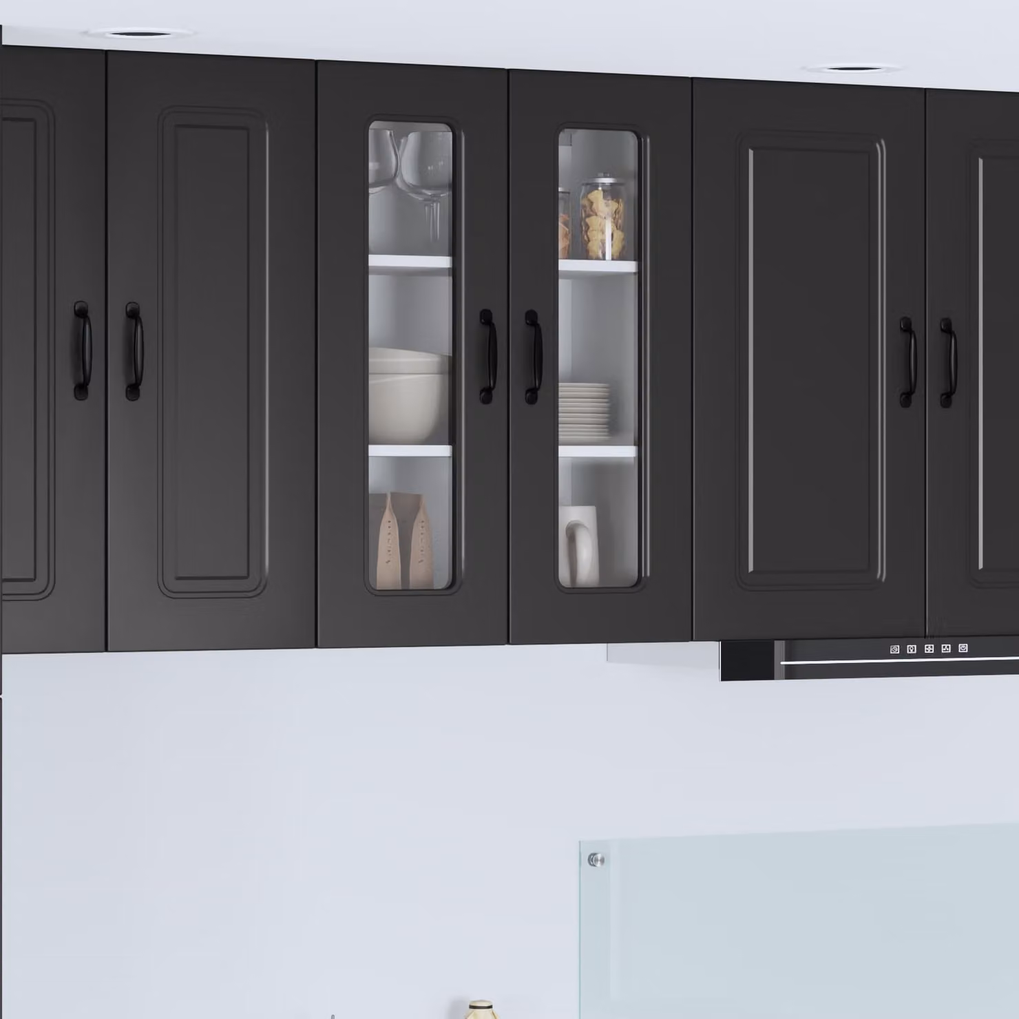 vidaXL Pensile da cucina Kalmar Nero L: 60 cm, P: 31 cm, H: 80 cm