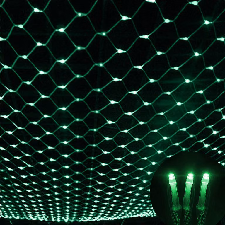 3X2M 200 LED fata luci rete luce verde modalità continua luce tenda festa interna balcone decorazione illuminazione di Natale