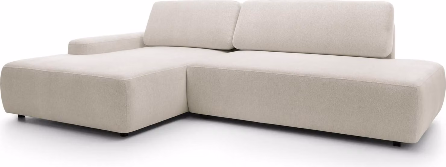 FURNLUX Divano angolare Bouli Beige E Nero 276cm / Colore principale: Beige / Dimensioni: 276 x 82 x 164 cm