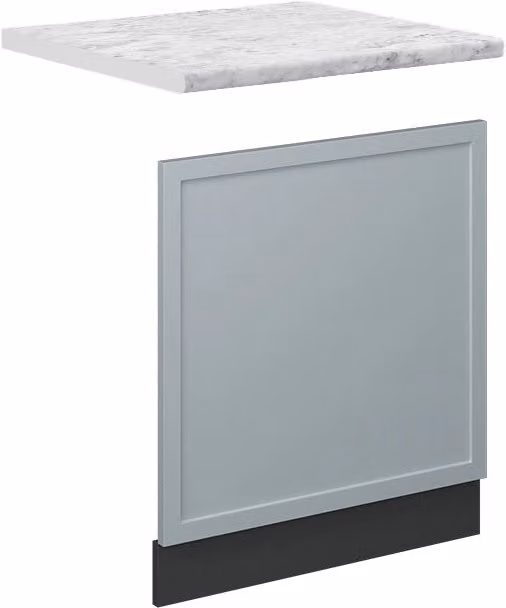 Pannello frontale Vicco Fame-Line Blu-grigio chiaro/Antracite con finitura PL Marmo, Larghezza: 60 cm