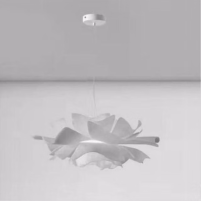 Lampadario a sospensione Trade Shop a forma di fiore con petali bianchi, attacco E27, IP20, altezza regolabile