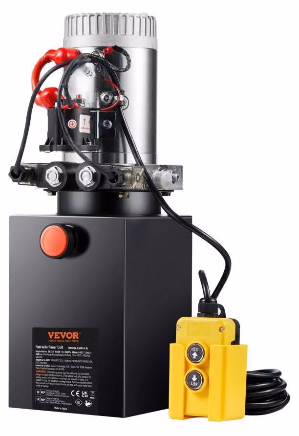 Pompa idraulica a 12 V - 1600 W di potenza - capacità serbatoio di 1,5 galloni
