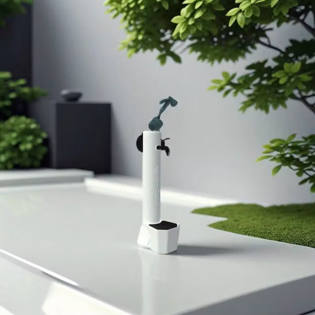 Sined Tritone Pro Fontana Da Giardino Con Secchiello e Tubo Flessibile Con Pistola Bianco Flessibile Interno Doppio Attacco Acqua