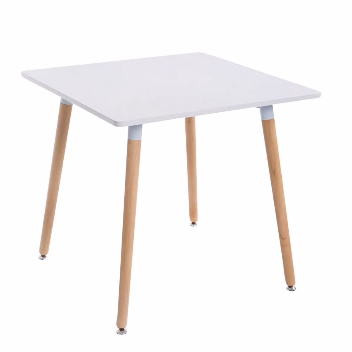 In And OutdoorMatch Tavolo Morven - 75x80x80cm - Bianco opaco e colori del legno - Design elegante