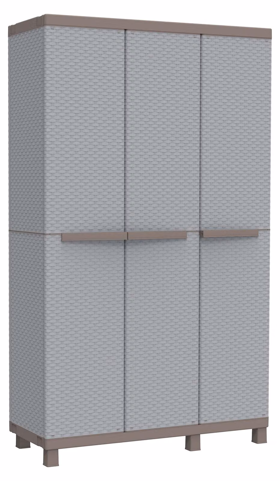 Armadio multifunzionale, aspetto rattan, 3 ante, dimensioni 102x39x170 cm