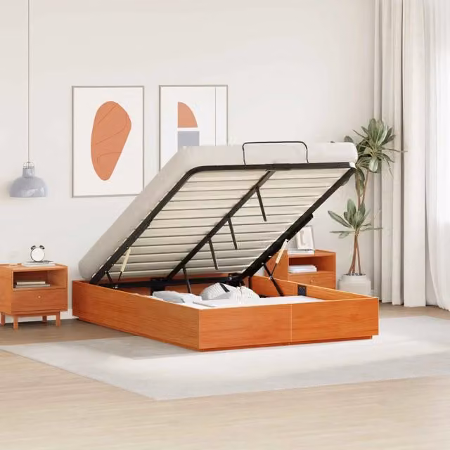 Telaio del Letto Ottomano con Ripostiglio Marrone Cerato 3418740