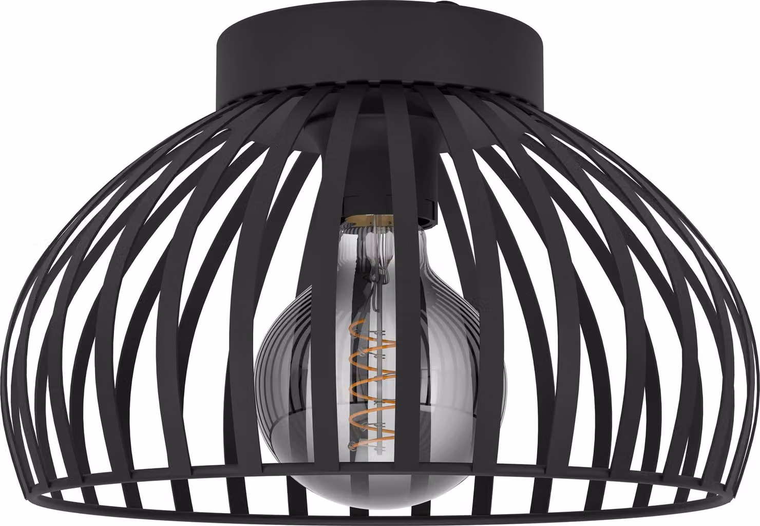 Plafoniera Minimal Mogano 3 Acciaio Nero 1 Luce E27 Ip20