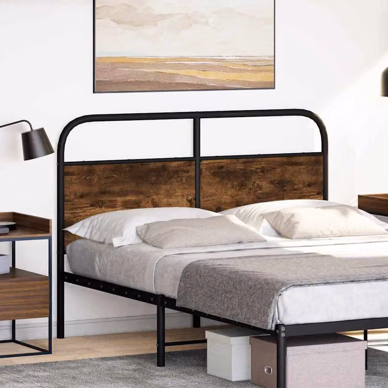 vidaXL Testiera di Ricambio Rovere Fumo 120 cm Acciaio