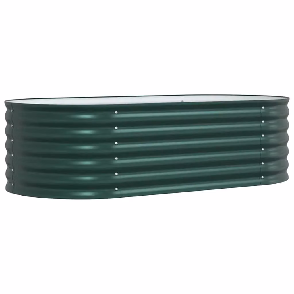 Aiuola rialzata da giardino HELLOSHOP26 in acciaio verde, design moderno e minimalista, L: 160 cm, P: 80 cm, H: 44 cm – 2