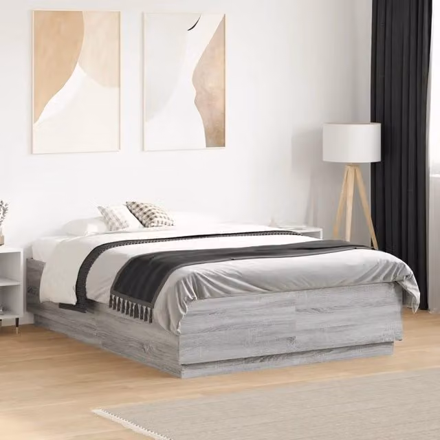 Giroletto moderno vidaXL in legno multistrato grigio L/P/H: 120 x 200 x 40 cm