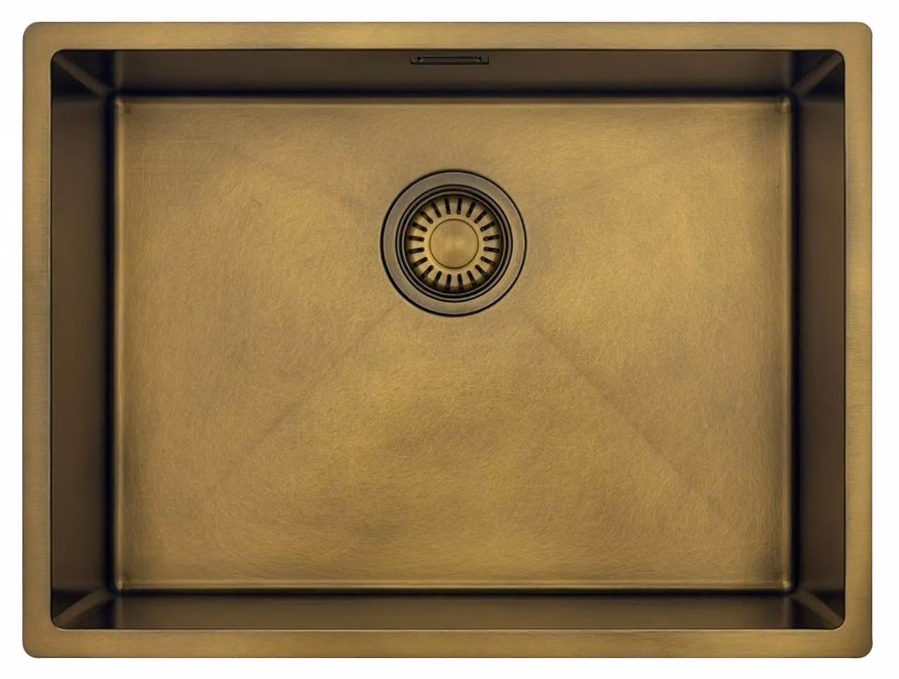 Lavello da cucina 55x40 cm, finitura bronzo anticato, da incasso, modello Pure.Sink Luxion