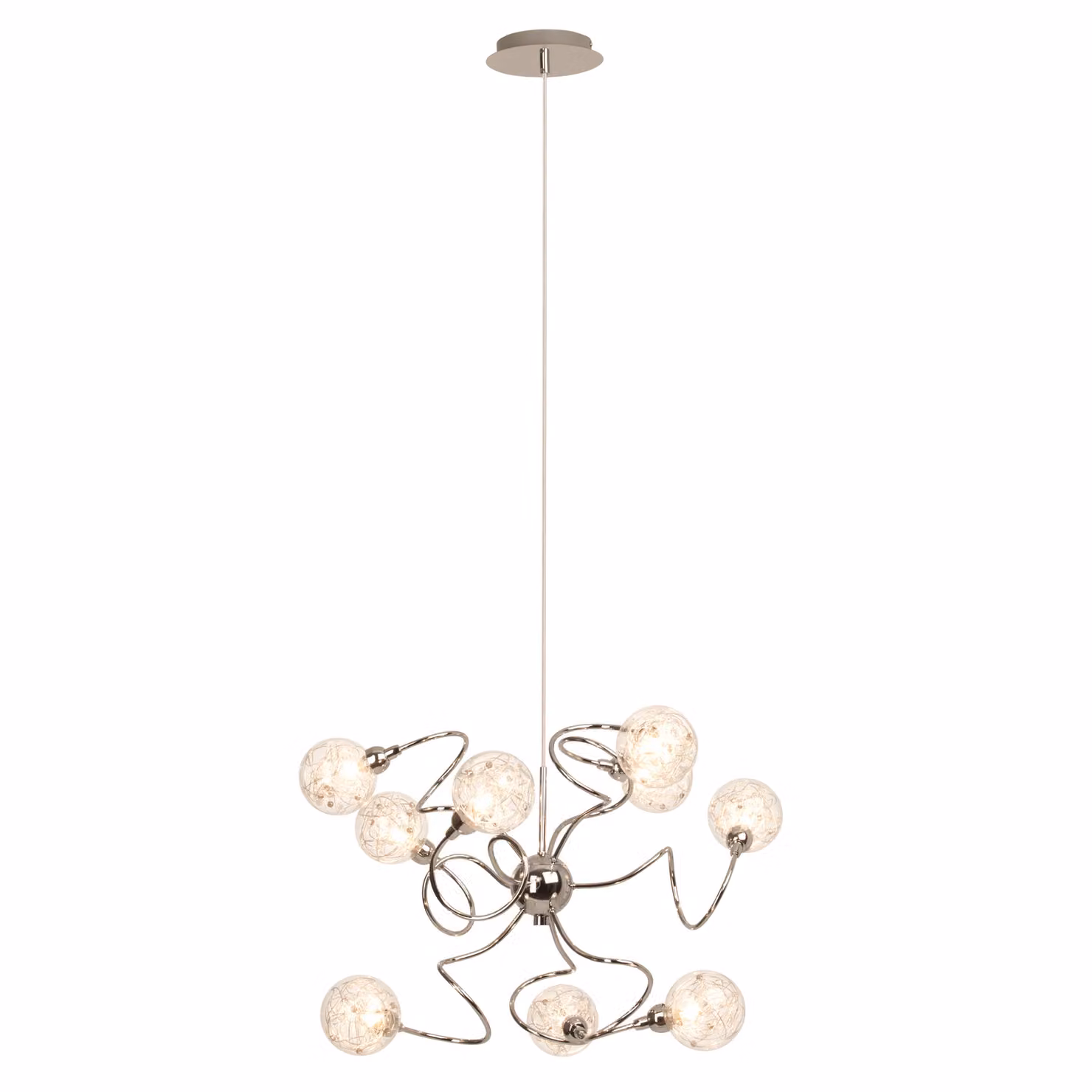 BRILLANTE lampada a sospensione Joya | lampada a sospensione decorativa | metallo/vetro | cromo | 9x G9 max. 33 W