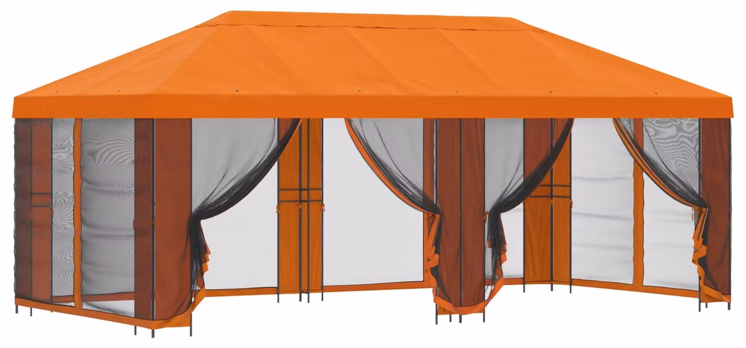 Gazebo con pareti laterali 6 x 3 m Arancione