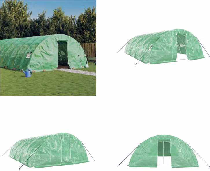 vidaXL Serra con telaio in acciaio verde 40 m² 8x5x2,3 m - Serra - Serre - Polytunnel - Serra calpestabile