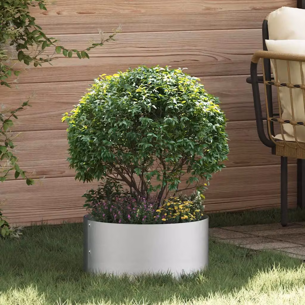 Set di 5 anelli per vasi vidaXL in acciaio zincato argento L/P/H: 40 x 40 x 20 cm