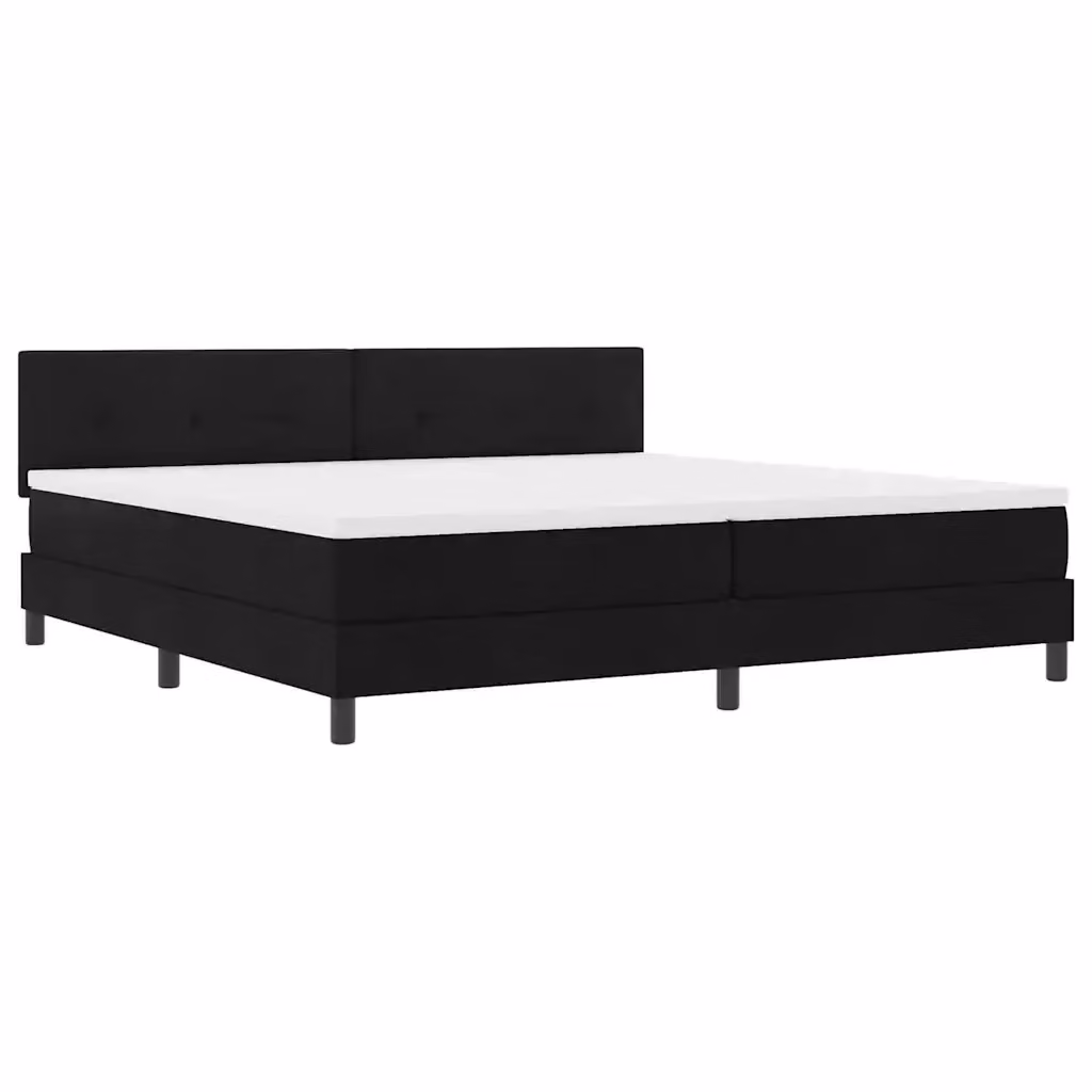 Letto a molle vidaXL con strisce LED sottostante, rivestimento in tessuto nero, L 200 cm x P 200 cm x H 203 cm – 2
