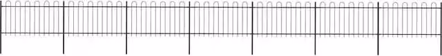 Recinzione da giardino vidaxl in acciaio con parte superiore ad anello, colore nero, L: 1172 cm, H: 100 cm