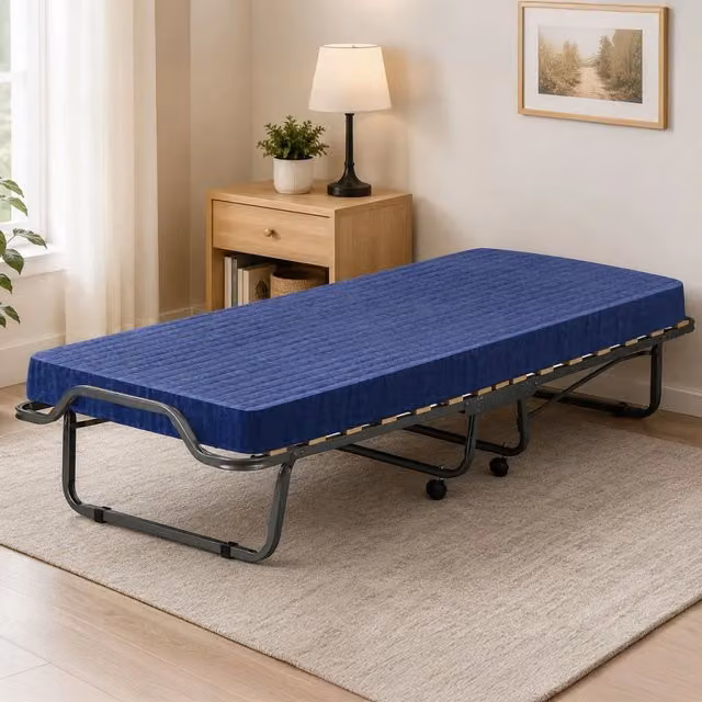 Letto pieghevole salvaspazio Citrino TALAMO ITALIA con rete a doghe e materasso incluso, L/P/H: 80 x 200 x 40 cm – 1