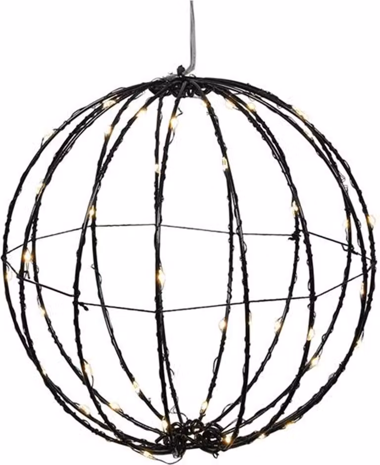 Palla LED 20cm 50 LEDS palla luminosa extra bianco caldo oro incandescente batteria timer