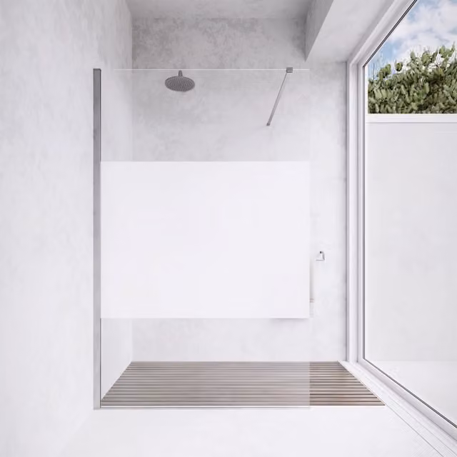 Parete doccia walk-in Lazaros rettangolare in vetro opaco con rivestimento anticalcare, L: 140 cm, H: 200 cm, spessore 8 mm