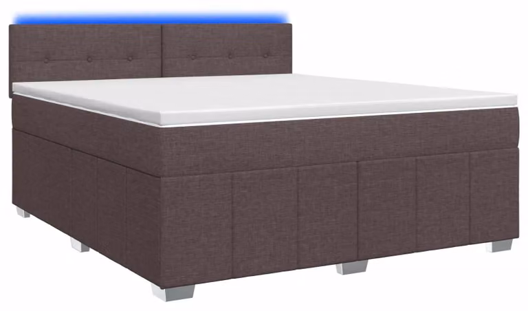 Letto a molle con materasso marrone scuro 140 x 200 cm in tessuto