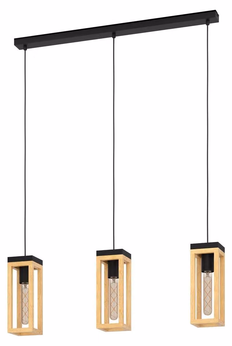 Eglo 43744 NAFFERTON E27 tripla lampada a sospensione 800x100mm nero marrone