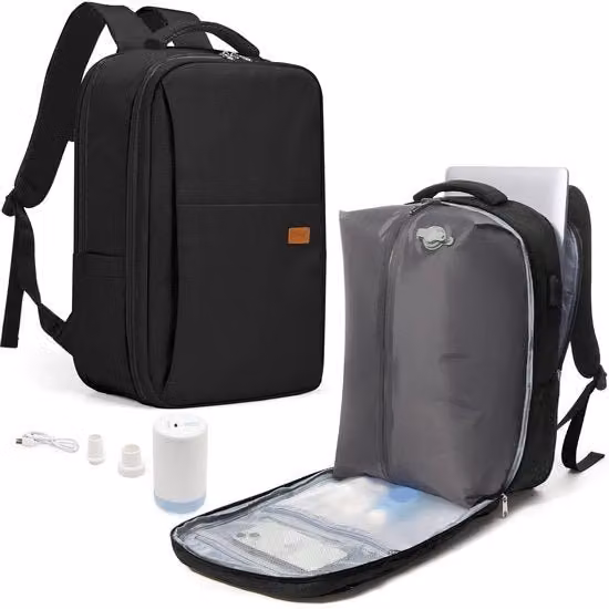 Zaino a vuoto con sistema di compressione per viaggi, zaino a vuoto per viaggi aerei con pompa, valigetta a vuoto impermeabile