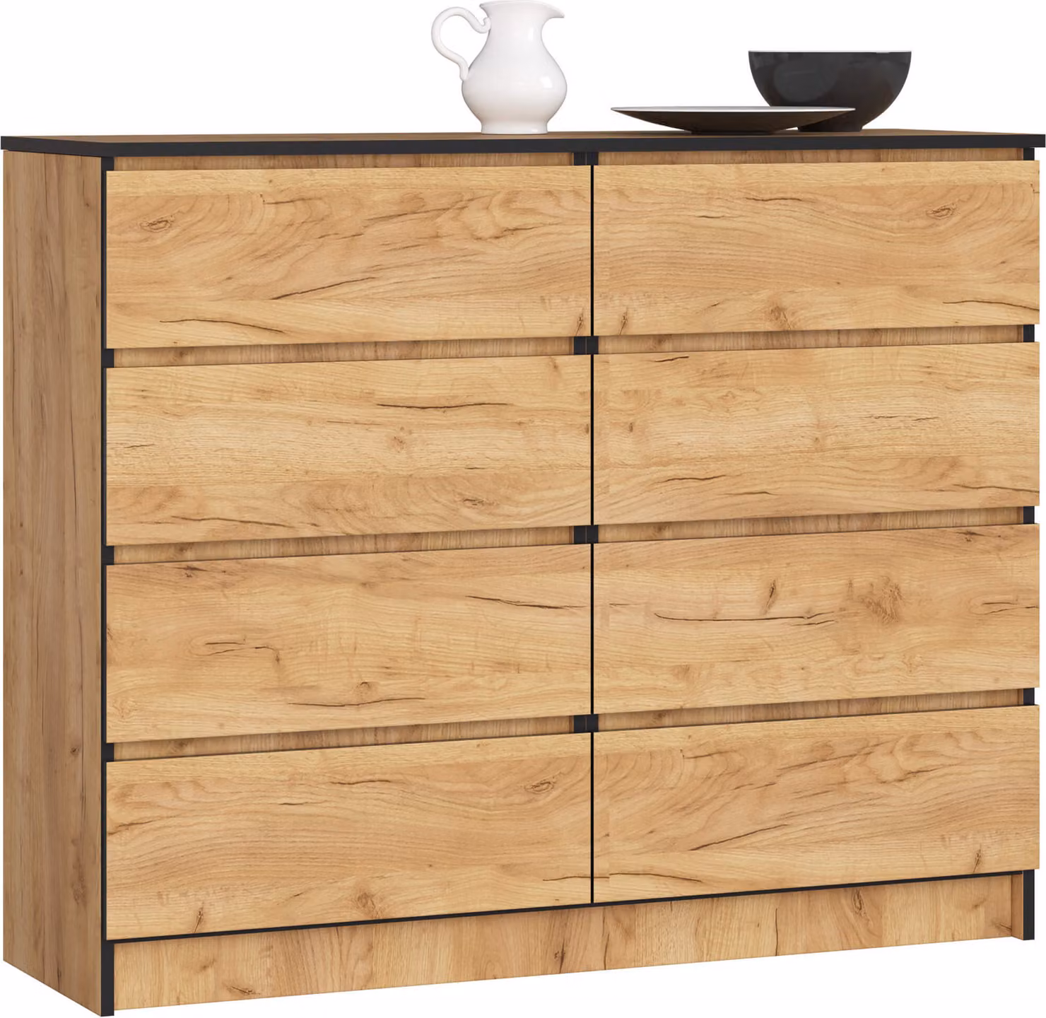 Akord Cassettiera Con Cassetti In Rovere Craft 120X40X99 Cm
