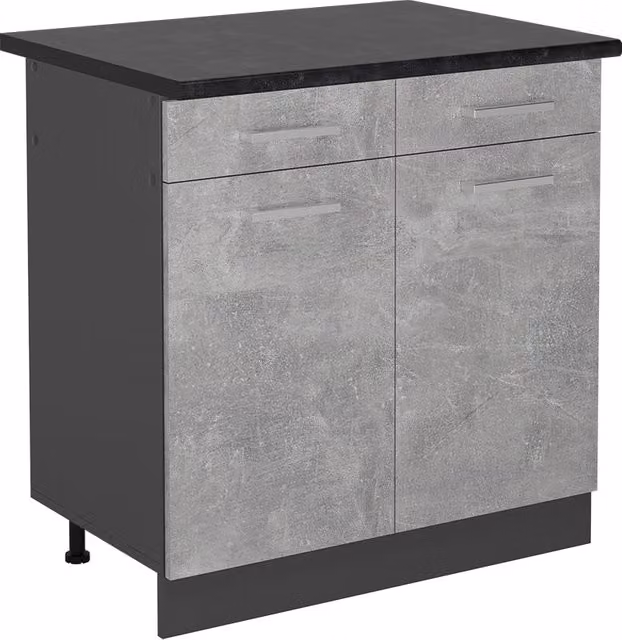 Mobiletto base per cucina R-Line Calcestruzzo/Antracite 80 cm, PL Antracite Vicco