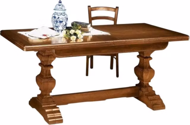 Tavolo allungabile in legno stile arte povera marrone Mobili 2G L: 180 cm, P: 85 cm, H: 78 cm – 1