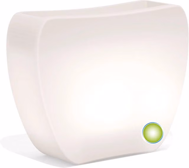 Vaso moderno luminoso Doppio Verso Heart Led di TEKCNOPLAST, colore bianco con luce verde, L: 57 cm, P: 31 cm, H: 80 cm