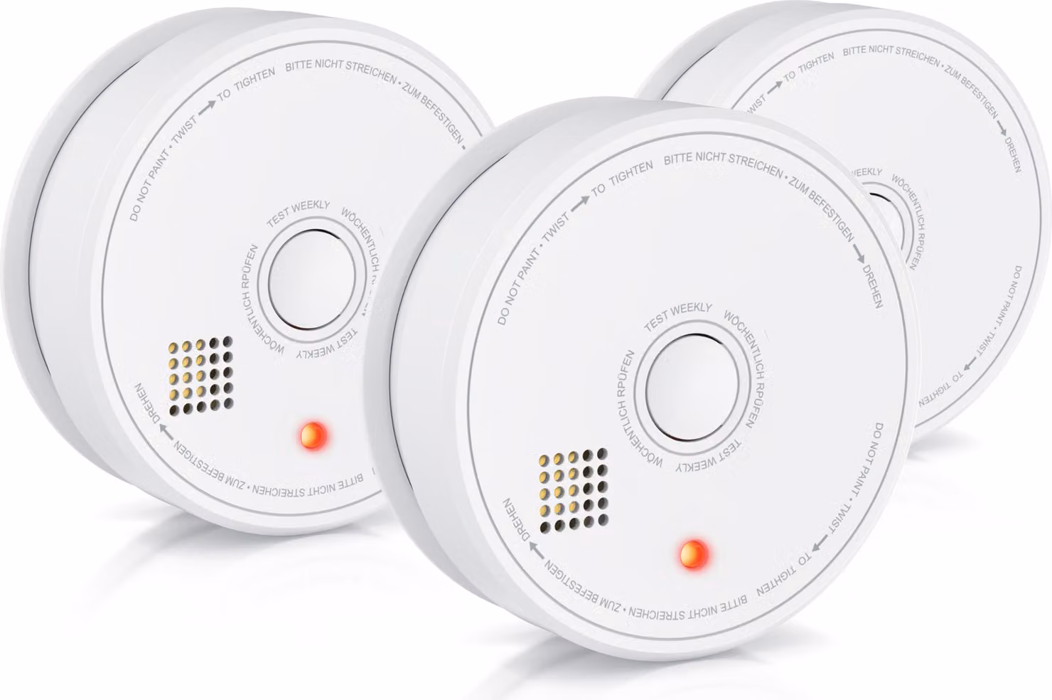 Rivelatore di fumo Brandson 3x, batteria 10 anni, volume 85 db, LED, pulsante di test,
