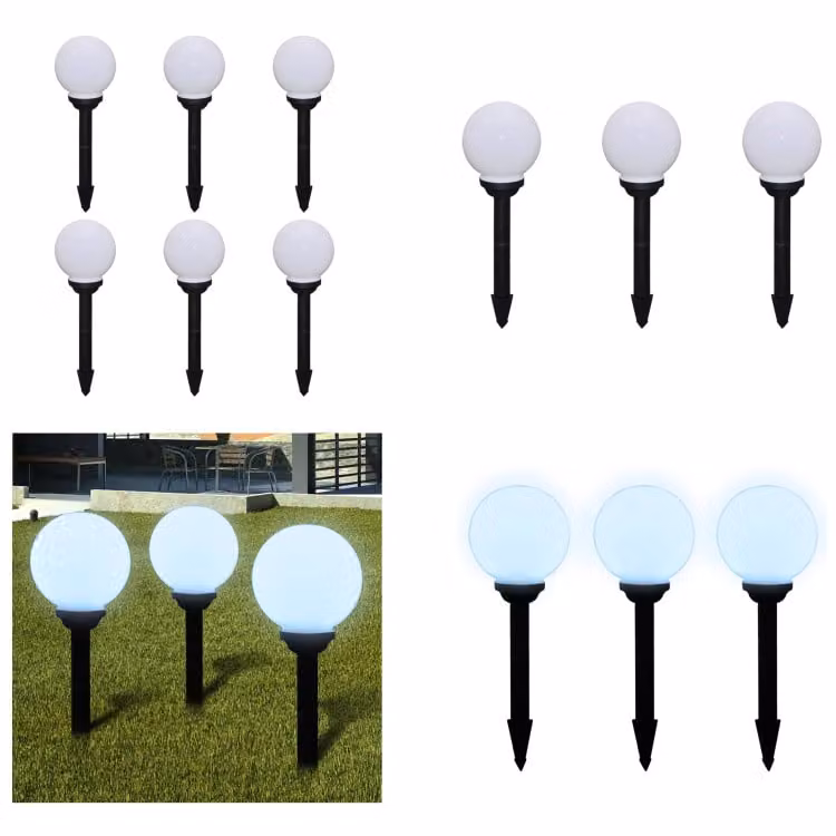 vidaXL Lampade da sentiero, 6 pezzi, LED, 20 cm con picchetto - Lampada da giardino - Lampade da giardino - Illuminazione da giardino