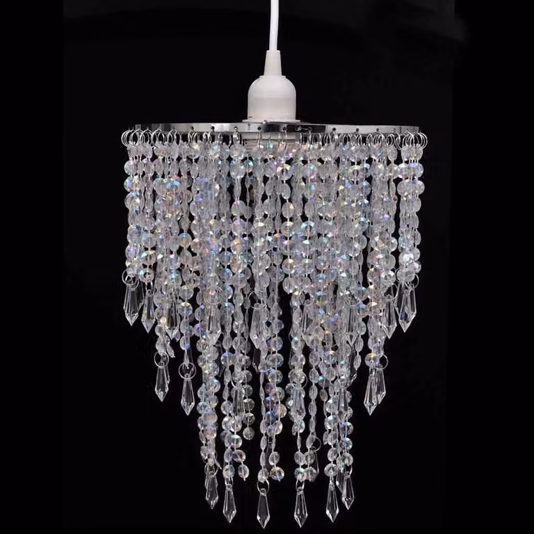 Lampadario Sospeso vidaXL in Metallo e Cristallo Trasparente, L: 22,5 cm, H: 30,5 cm