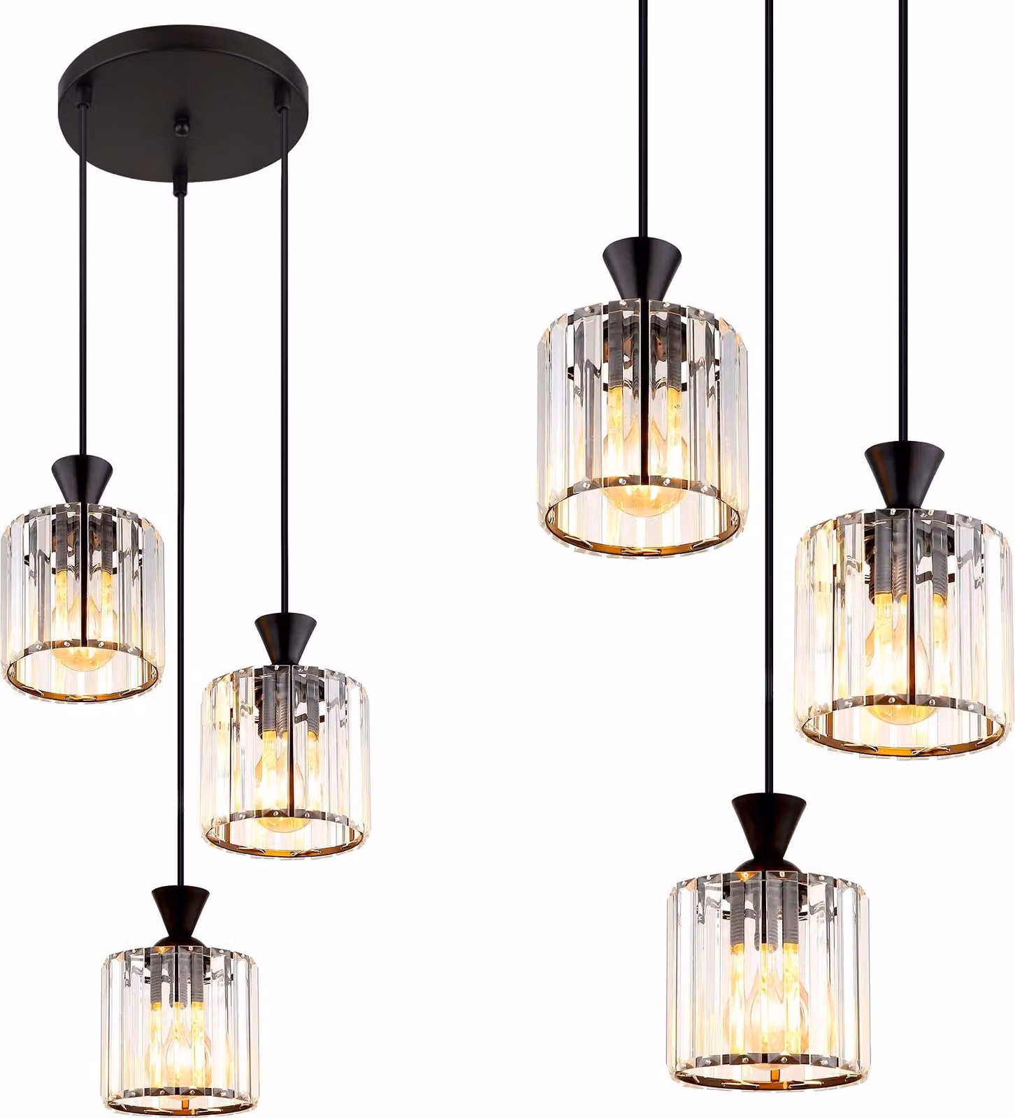 Lampadario A Sospensione Toolight Ebt025-3Cp Black