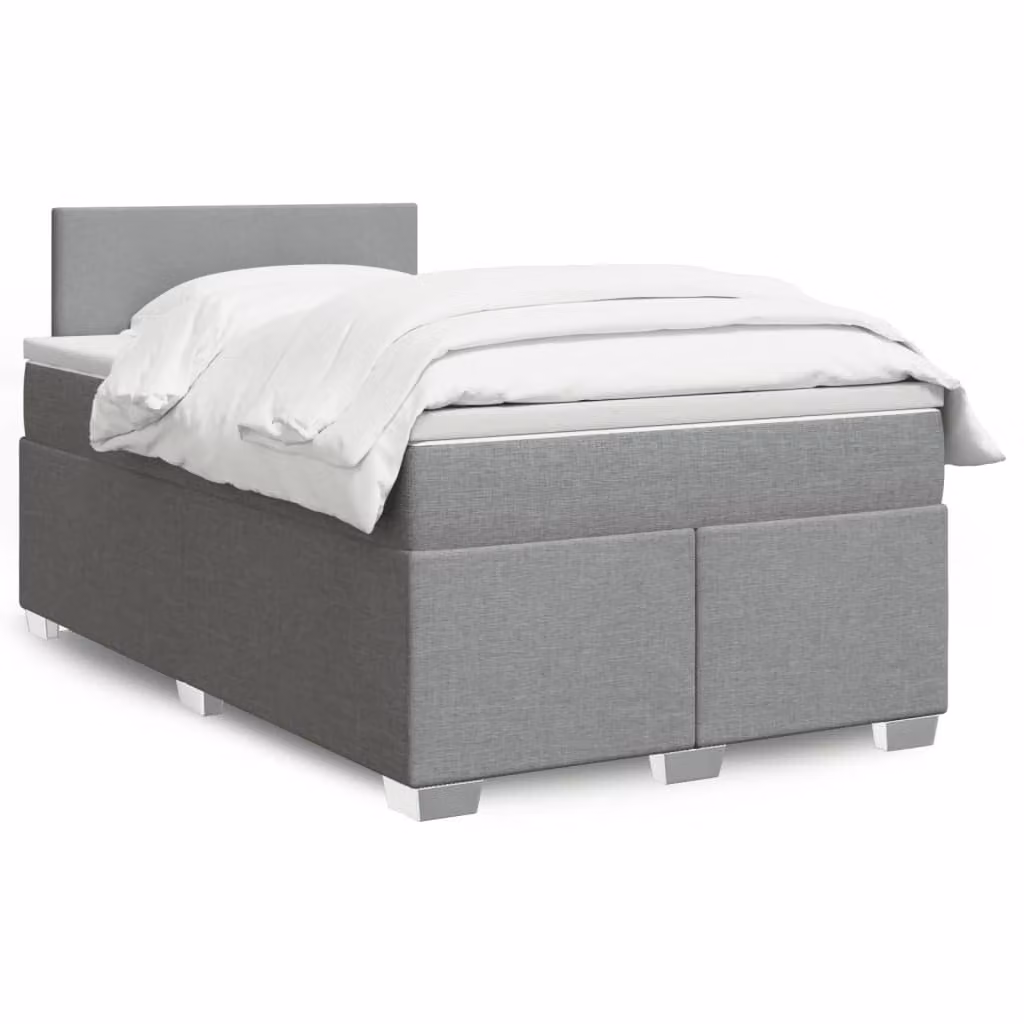 Maison Exclusive - Letto boxspring con materasso Grigio chiaro 120x190 cm Tessuto