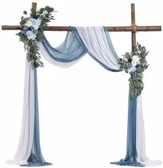 VEVOR Kit di Fiori Artificiali Blu e Bianchi per Arco Nuziale con Tende Trasparenti per Cerimonia e Ricevimento