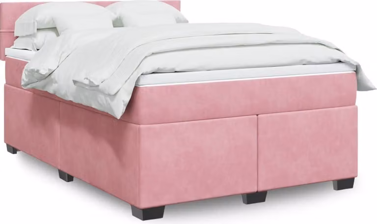Maison Exclusive - Giroletto a Molle con Materasso Rosa 140x200 cm in Velluto