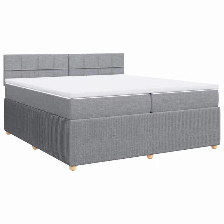 Giroletto a Molle con Materasso Grigio Chiaro 200x200cm Tessuto