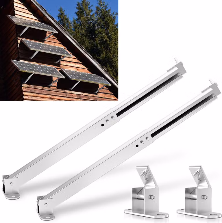 Pannello solare Staffa per tetto piano Sistemi di montaggio solari e fotovoltaici Modulo fotovoltaico Elevazione Stazione elettrica da balcone Angolo di inclinazione regolabile da 0 a 60°